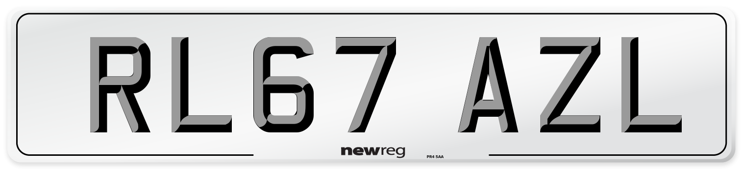 RL67 AZL Number Plate from New Reg
